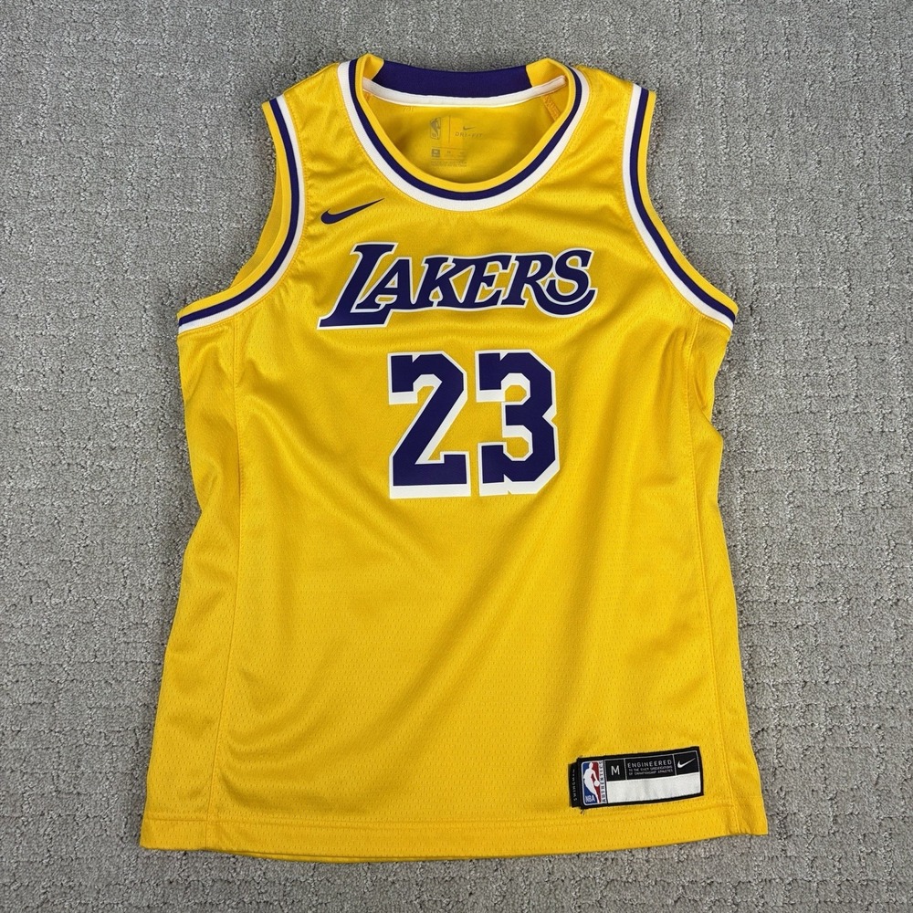 Nike LeBron James Los Angeles Lakers #23 Icon Swingman Jersey Size M 10/12